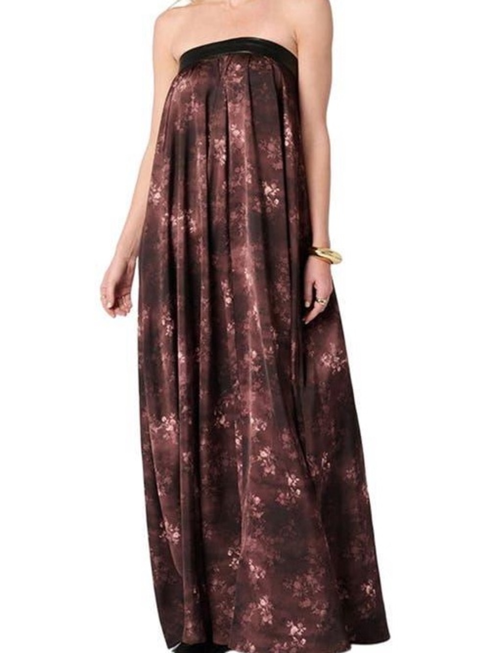 NWT WeWoreWhat Strapless Maxi Gown Autumn Brown Sz XS
